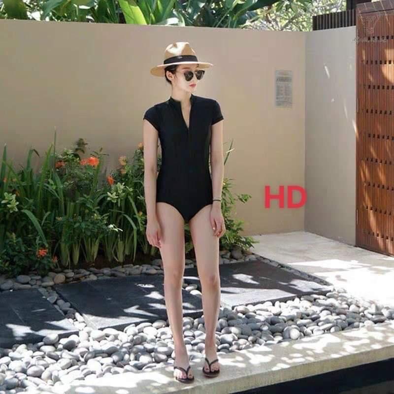 Bộ bơi đen cộc tay HD chống nắng mùa hè