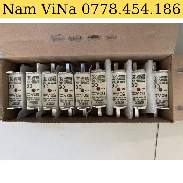 Cầu chì công nghiệp Siba NH000 50A 120kA 500V