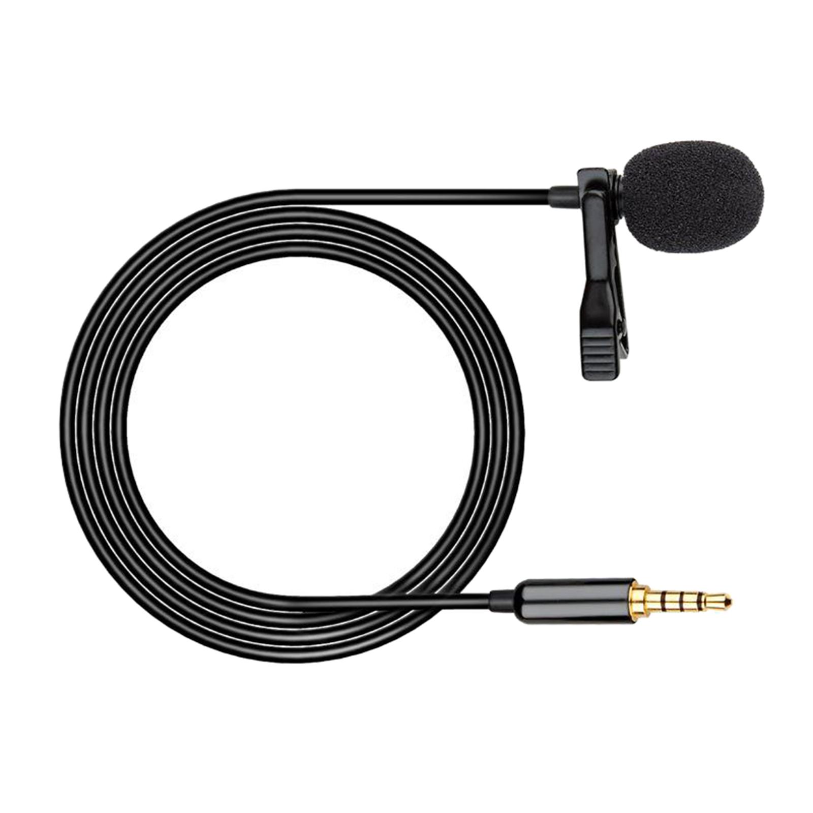 Neck Lapel Microphone 3.5mm Condenser Noise Canceling Lavalier Microphone