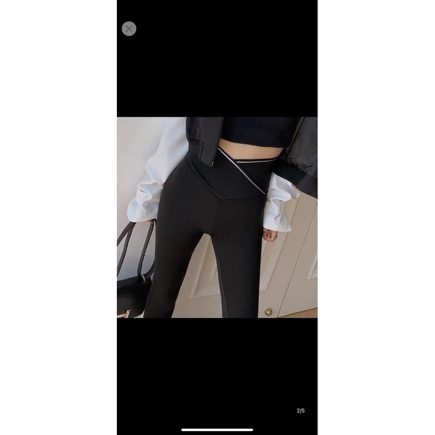 Quần Legging nữ cạp chéo gen bụng tôn dáng vải cotton co giãn MM9