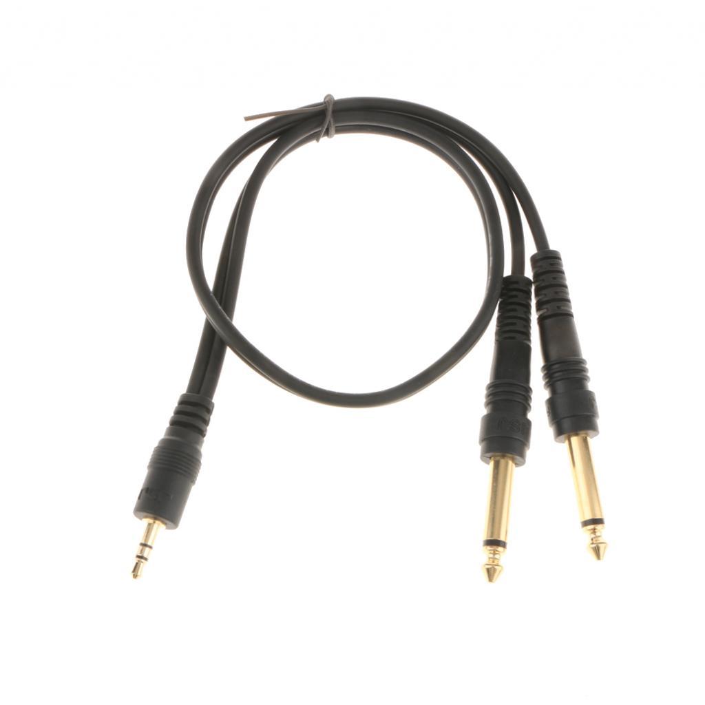 Stereo 3.5mm to Dual 6.5mm Jack Mixer Amp Splitter Audio Cable 1+0.5meter