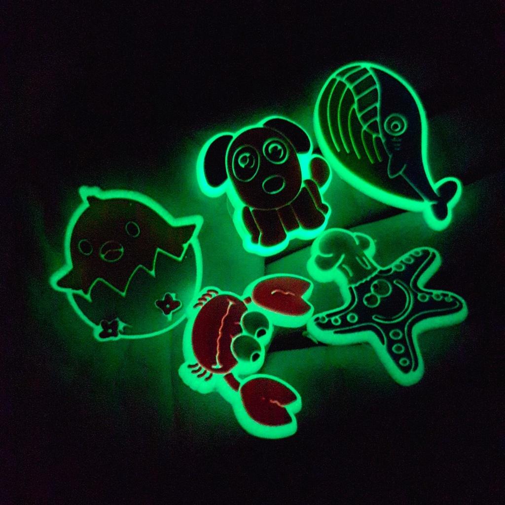 Sticker phản quang tự phát sáng dạ quang gắn dép sục/ duet nữ
