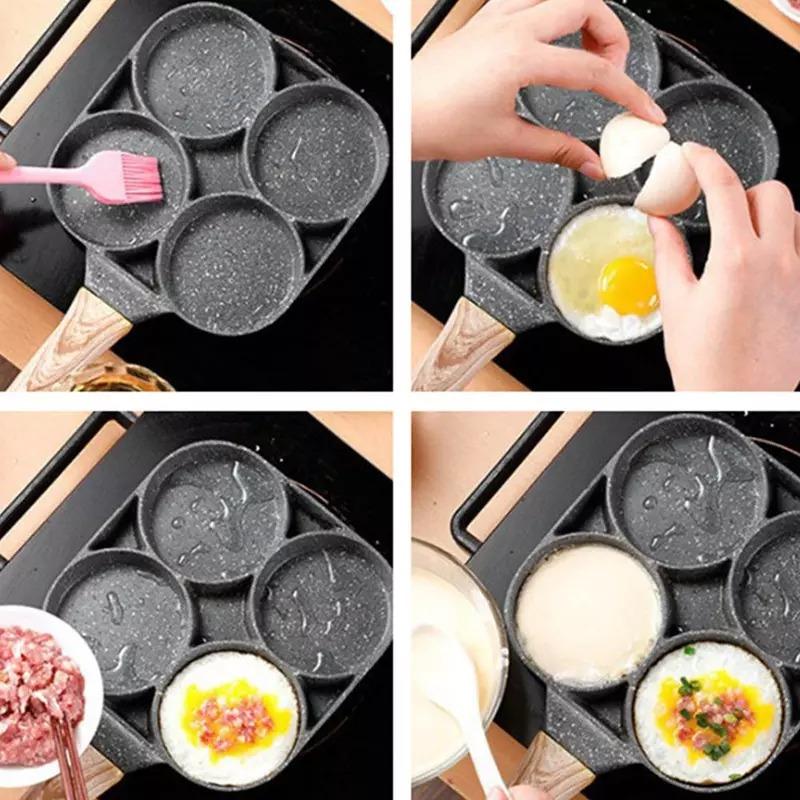 Chảo Rán Trứng 4 Lỗ - Chảo Chống Dính - Chảo Độc Đáo - Vận Chuyển Miễn Phí Toàn Quốc