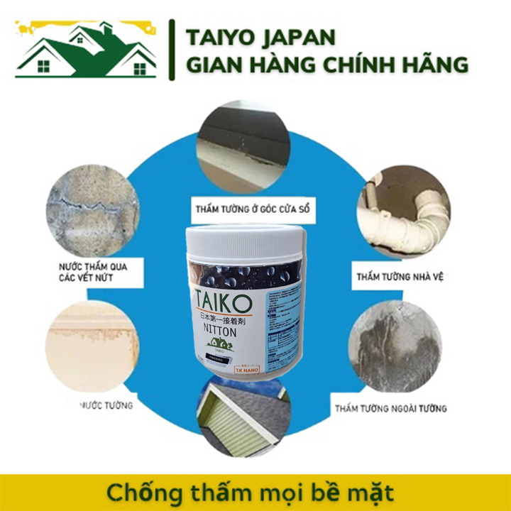 [Tặng Chổi Quét] Sơn Chống Thấm Sàn Nhà Taiyo 500ml Nhập Khẩu Nhật Chống Thấm Nền Gạch, Nhà Vệ Sinh, Tường Nhà