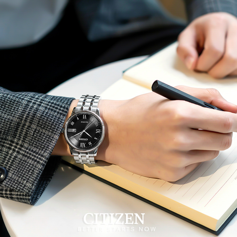 Đồng Hồ Nam Citizen Dây Thép Không Gỉ BM6970-52E - Mặt Đen