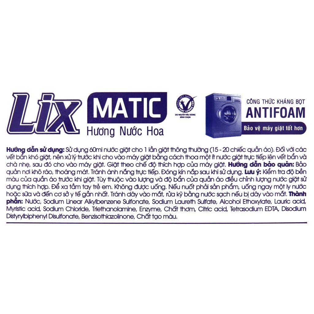 Combo 2 Nước giặt Lix Matic hương nước hoa chai 3.6 lít