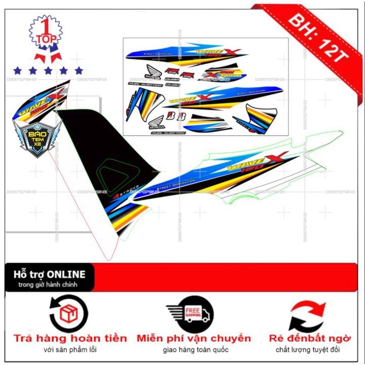 Tem rời dán xe wave X 2016 dán xe trắng - Bi Decal