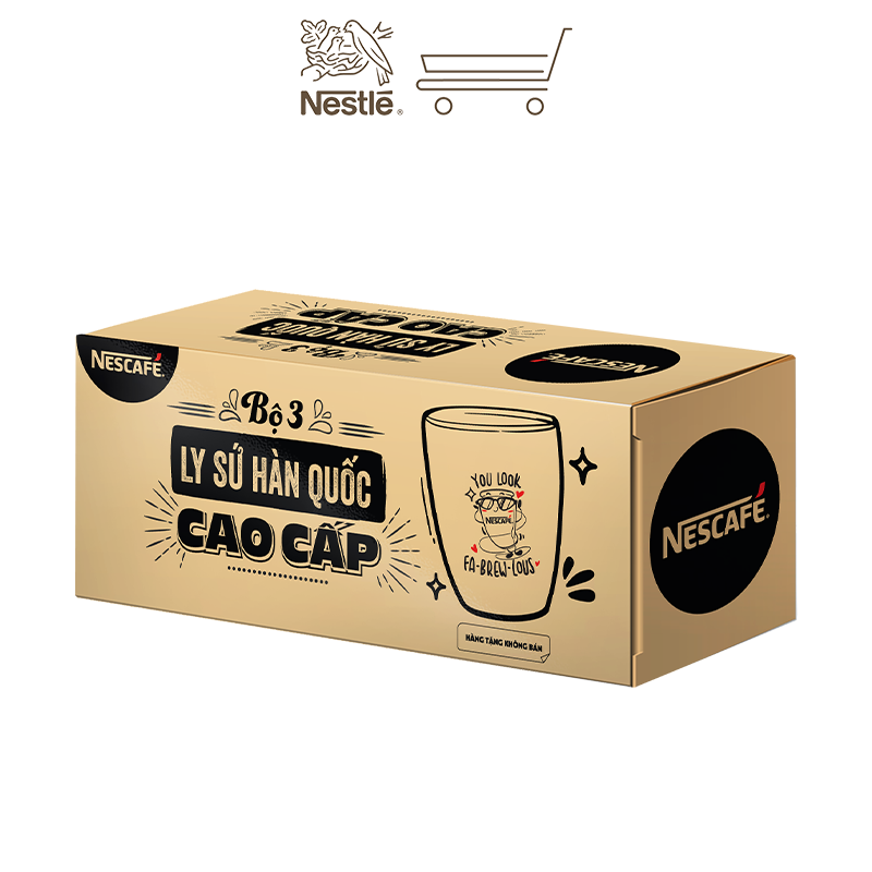 [Tặng bộ 3 ly sứ Hàn Quốc cao cấp Nescafe RTD] Lốc 12 hộp cà phê uống liền Nescafé cà phê sữa đá (hộp 200ml)