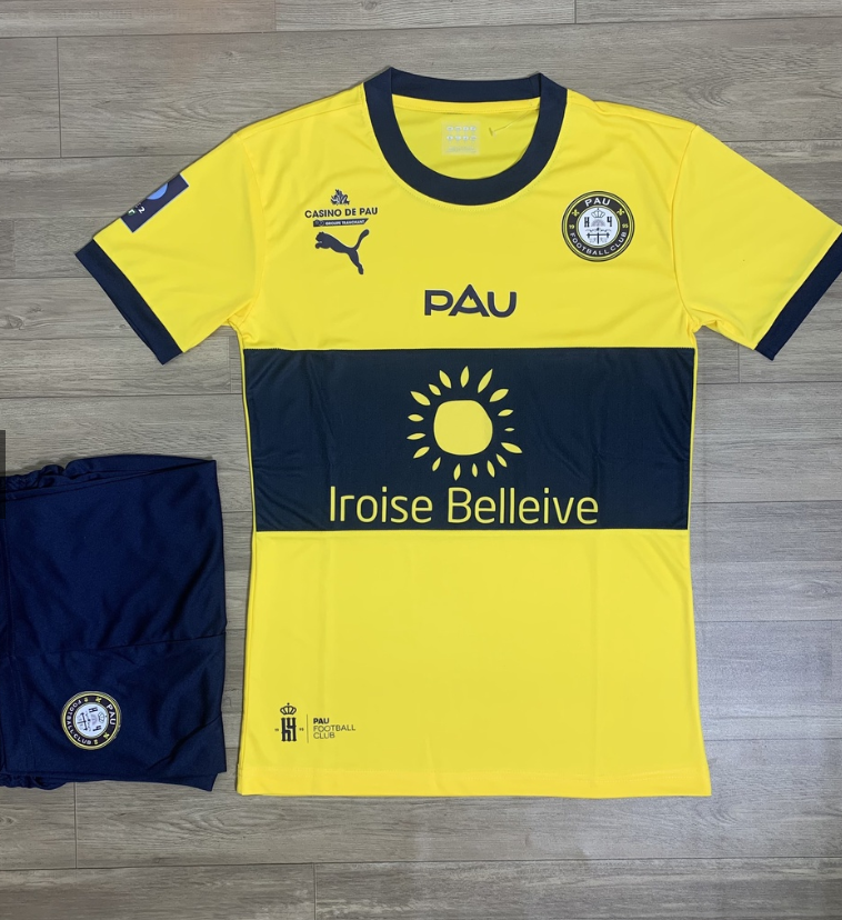 Quần áo Bóng đá PAU FC Quang Hải màu vàng  vải Mè Thái Gai lưới cao cấp