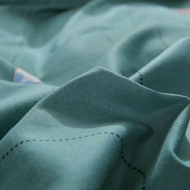 Bộ Chăn Ga Gối Nơ Xanh Cotton Poly