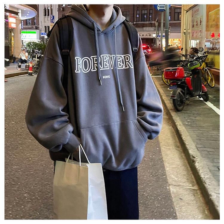 Áo Hoodie Nỉ Bông FOREVER Form Rộng Nam Nữ Unisex Phong Cách Ulzzang