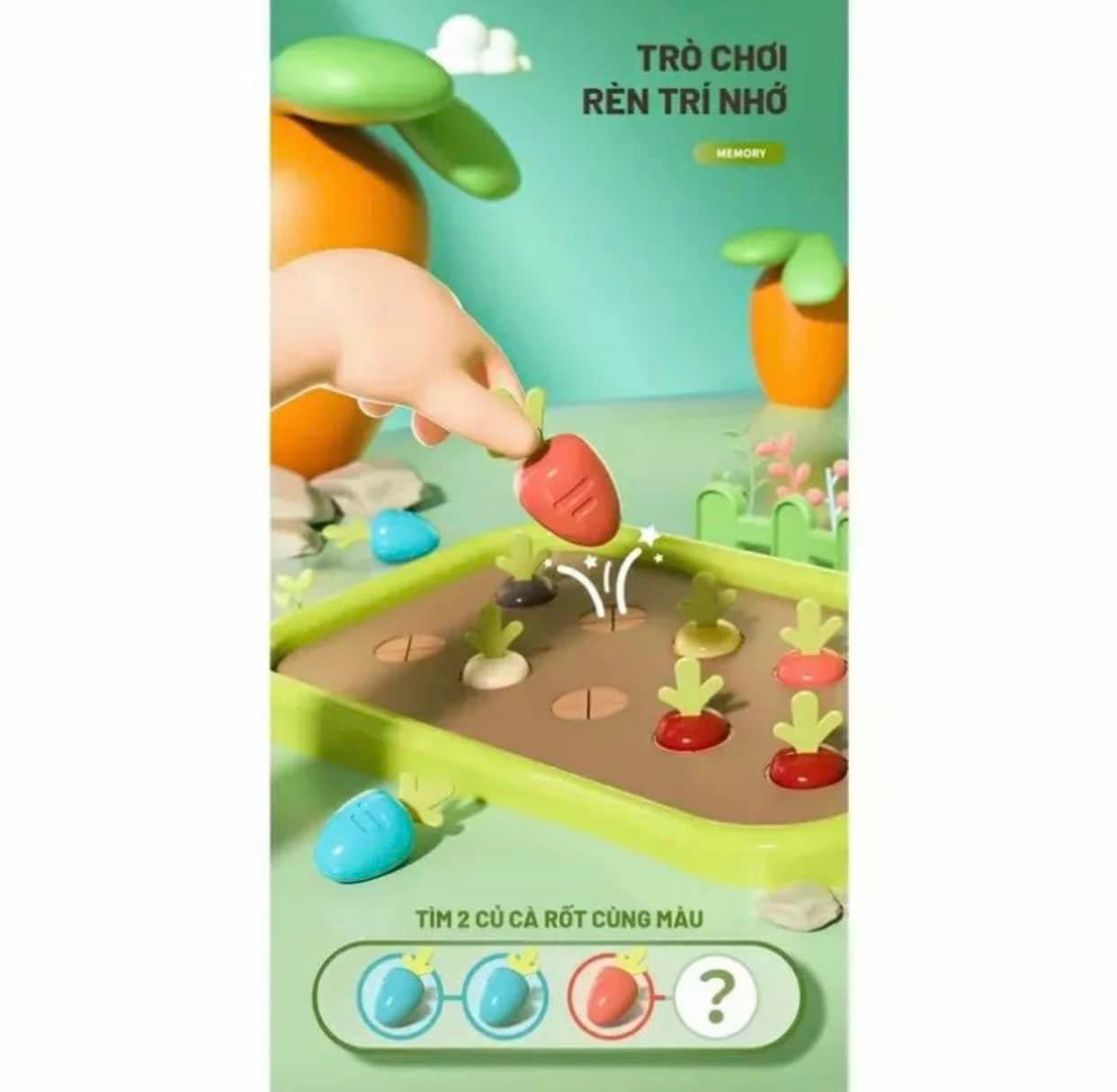 Đồ chơi nông trại Funny Happy Farm 4in1 tích hợp đồ chơi câu cá, trồng củ cải, bắt sâu, đập chuột, đồ chơi Montessori