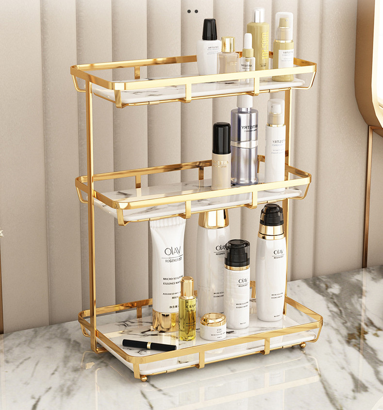 Kệ mỹ phẩm, kệ nhà tắm GOLDEN MARBLE BATHROOM RACK