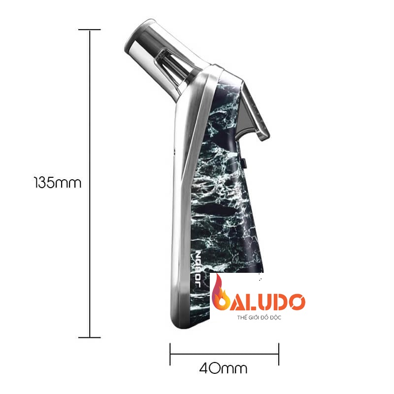 Vỏ hộp quẹt bật lửa khò để bàn 1 tia ZB-8002, có chốt khóa ga an toàn