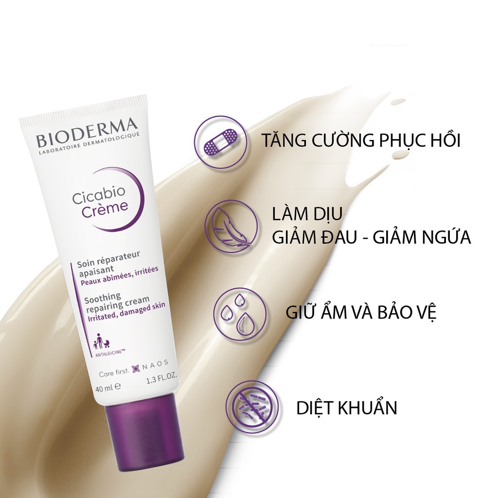 Kem Dưỡng Ẩm Phục Hồi Và Làm Dịu Da Bioderma Cicabio Crème (40ml)