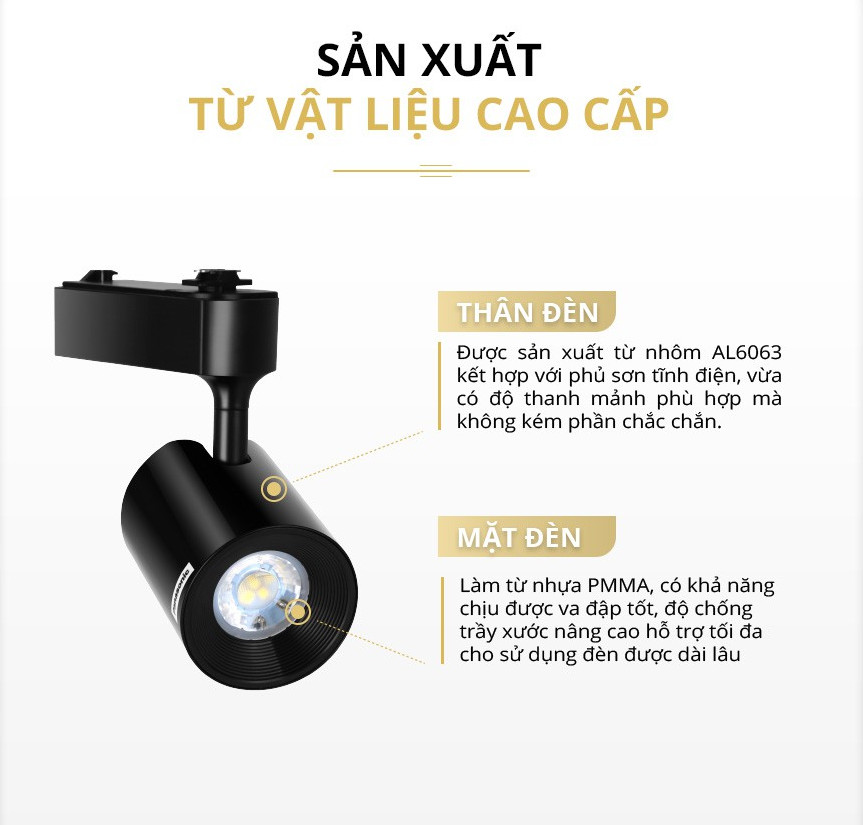 Đèn Rọi ray, Đèn chiếu điểm Spotlight Panasonic Công suất 7W Loại Gắn thanh ray và Loại Gắn trần