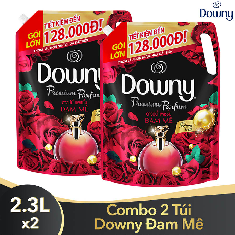Nước xả vải Downy Đam mê 2.3L Combo 2 túi
