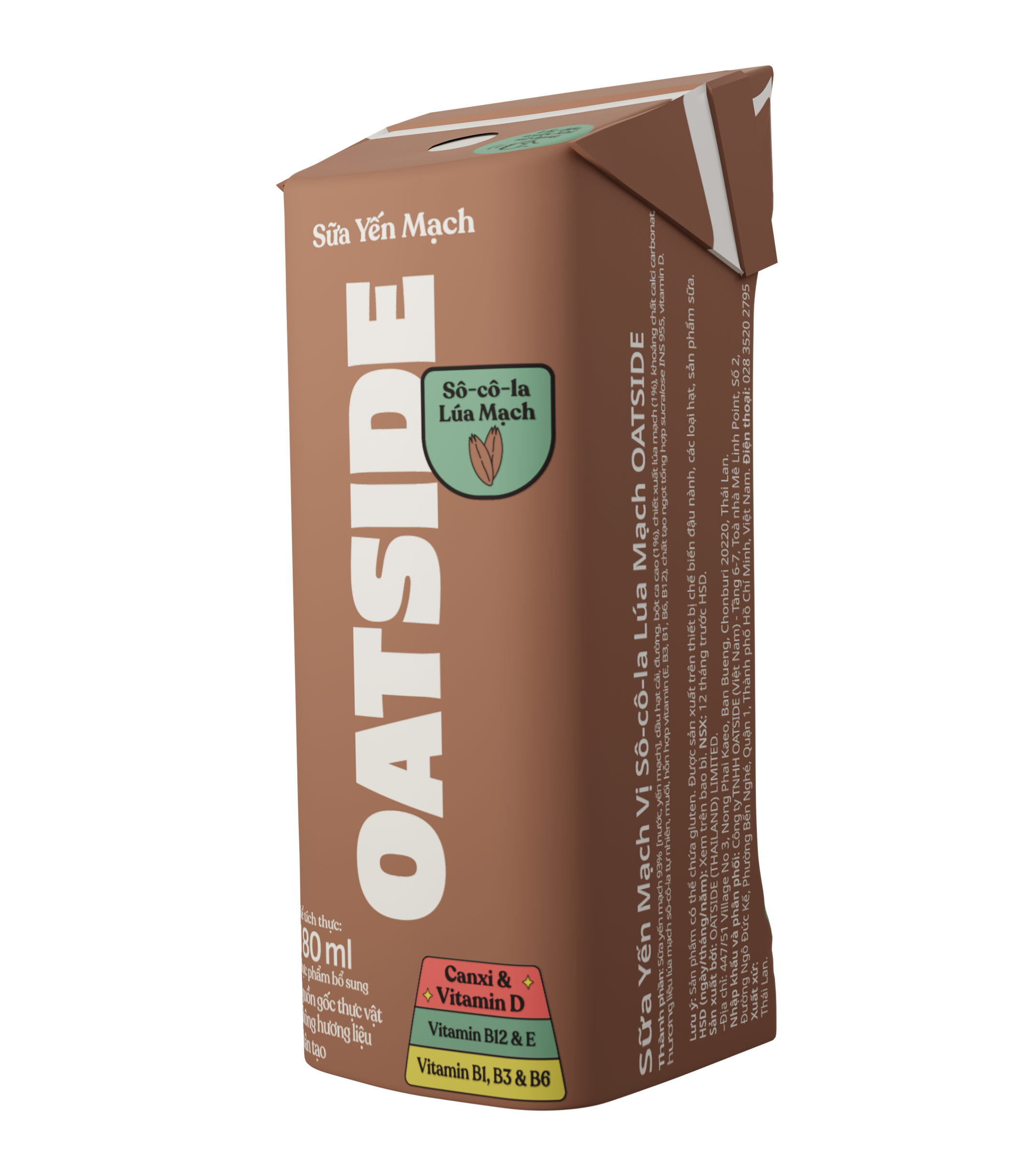 Thùng 24 hộp Sữa yến mạch OATSIDE vị Sô-cô-la Lúa Mạch 180ML