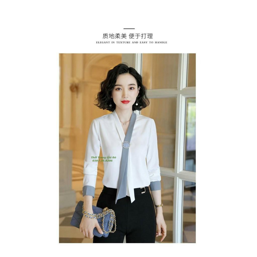 ÁO KIỂU PHỐI MÀU SANG CHẢNH