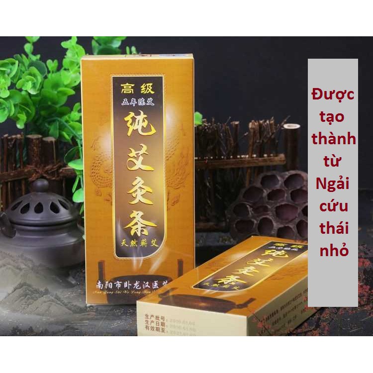 [Combo 2 hộp] Hộp 10 Nhang Ngải Cứu Trung Quốc - Ngải Nhung Nguyên Chất 100% dùng Hỗ Trợ Đau Nhức Xương Khớp