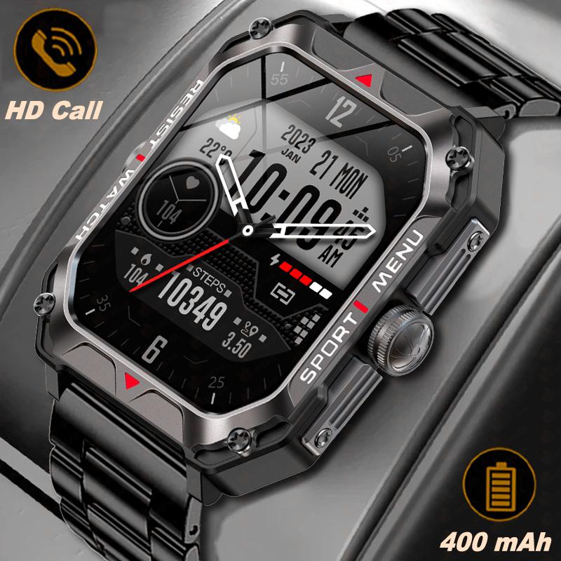 Thể thao ngoài trời 2,02 inch Đồng hồ thông minh đồng hồ nam IP68 không thấm nước 400mah theo dõi tập thể dục pin lớn mới