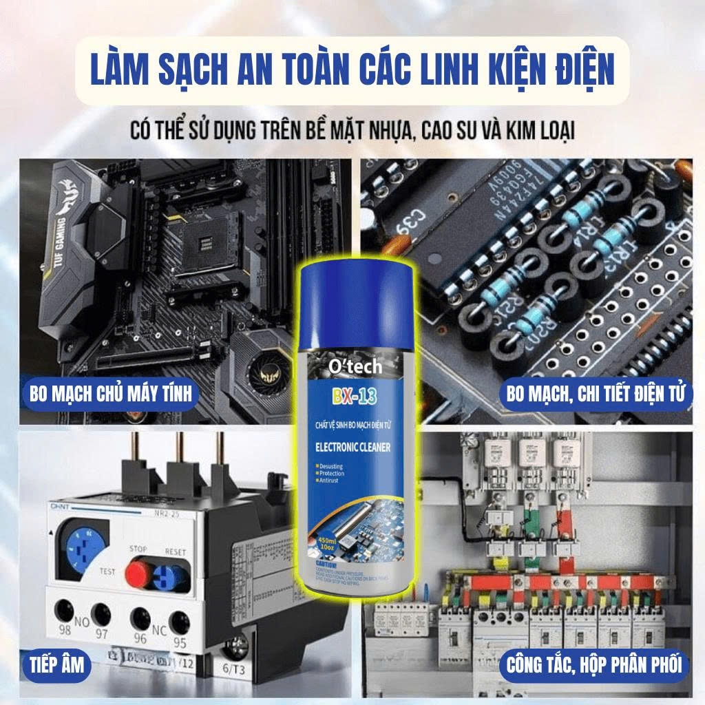 Bình Xịt Vệ Sinh Bo Mạch Điện Tử O'tech BX-13 - Hàng Chính Hãng