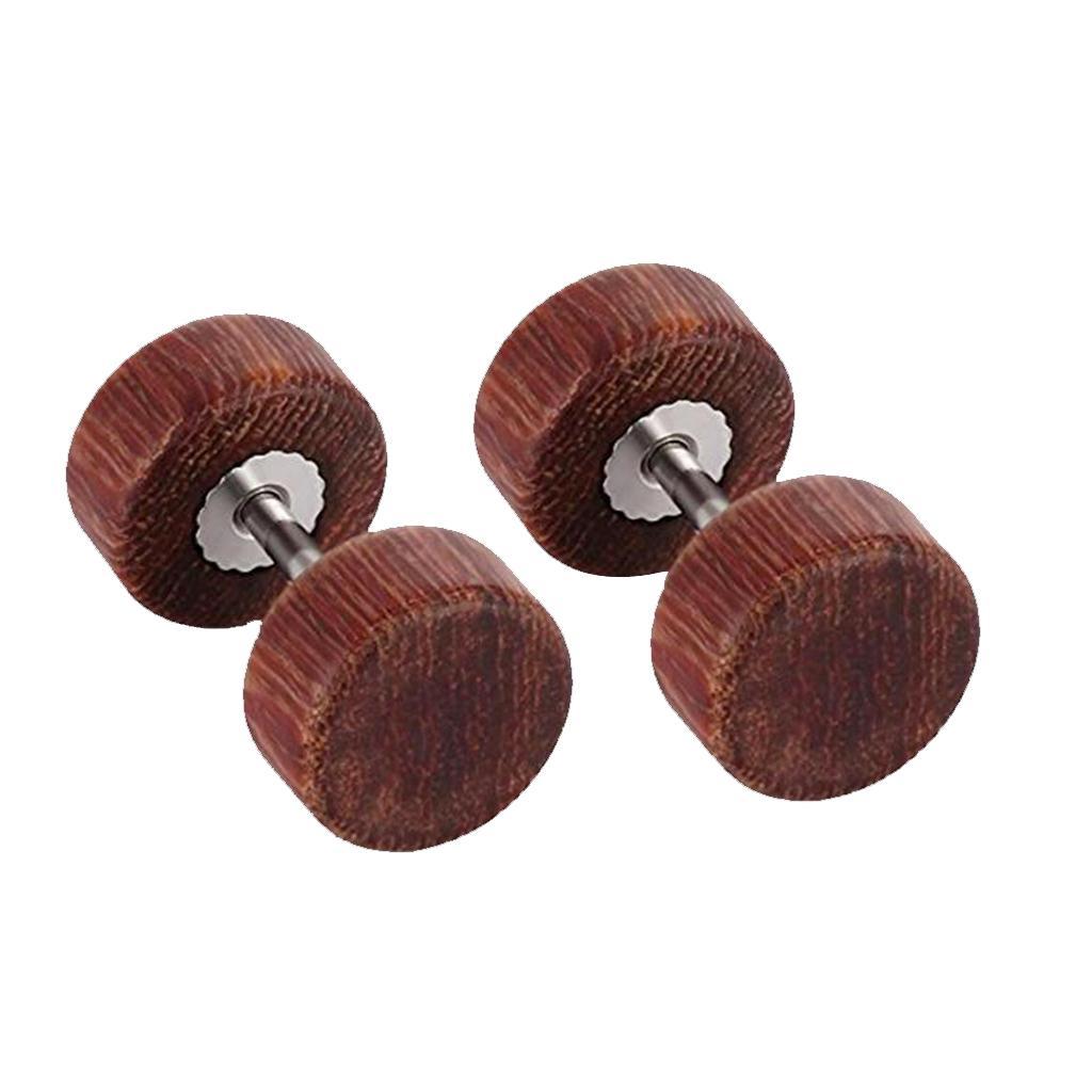 2 pairs Wooden Earrings Mens Womens Stud Earrings Ear Piercing Plugs Tunnels