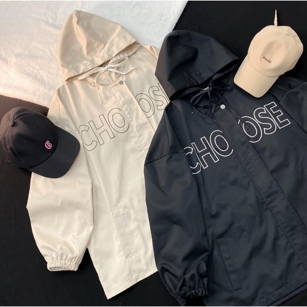 Áo Khoác Form Rộng CHOOSE Vải Kaki Dày Dặn Phong Cách Ulzzang Unisex