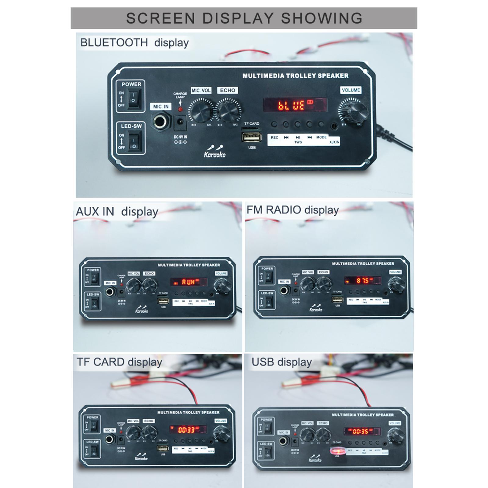 Bluetooth MP3 Decoding Board Audio Receiver Module for Speaker 2x10W 7.4V RGB Light Lossless Support TF/USB/AUX/Mic/FM Audio Amplifier Board