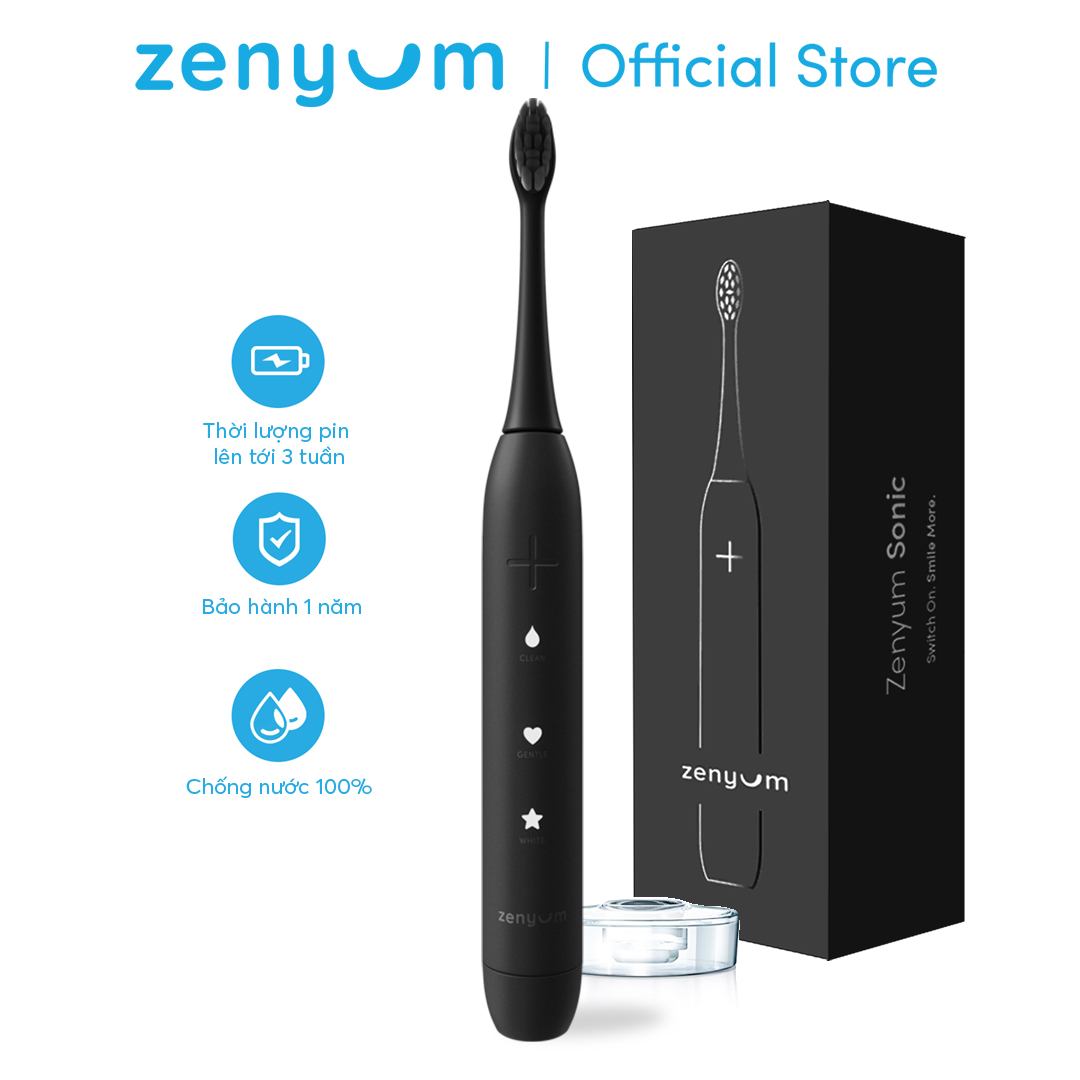 Combo 3 Đầu Bàn Chải Điện Thay Thế Zenyum Sonic TB14A - Công Nghệ Singapore - Đen