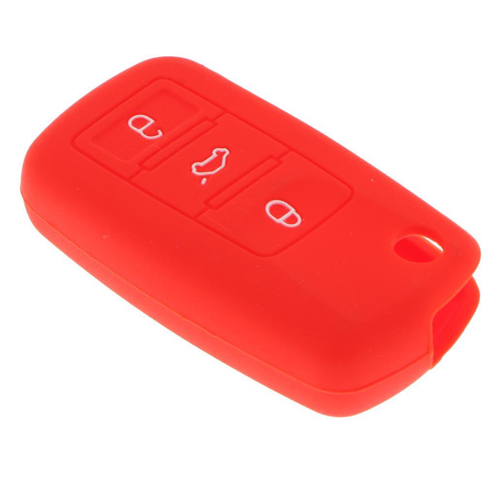 2-5pack Silicone Remote Key Case For VW Polo Passat B5 Golf 4/5/6 Jetta Mk6 Red