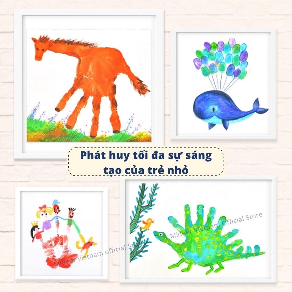 Finger Paint Mideer màu vẽ mặt, vân tay, màu nước an toàn cho bé kèm sổ vẽ và dụng cụ