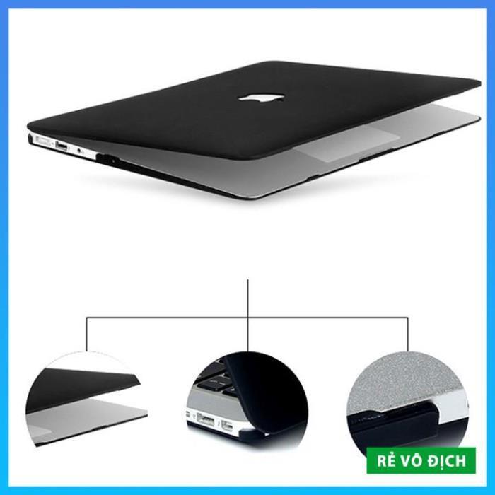 Combo Case, ốp kèm phủ phím Macbook đủ dòng Màu đen - Nhựa ABS cao cấp chống va chạm (Tặng Nút Chống Bụi)