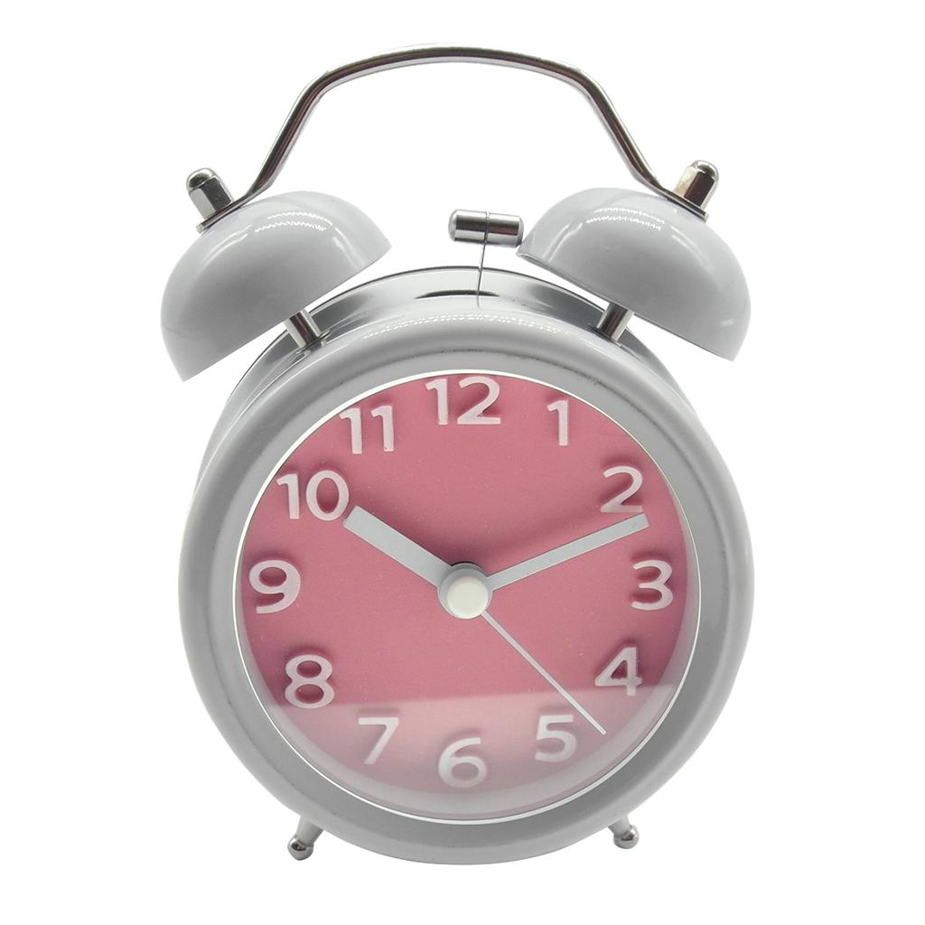 Classic Retro Vintage Double Bell Alarm Clock Silent Non-ticking Sweep Small Adorable Quartz Loud Alarm Clock   with Night Light for Home Bedroom Bedside Office
