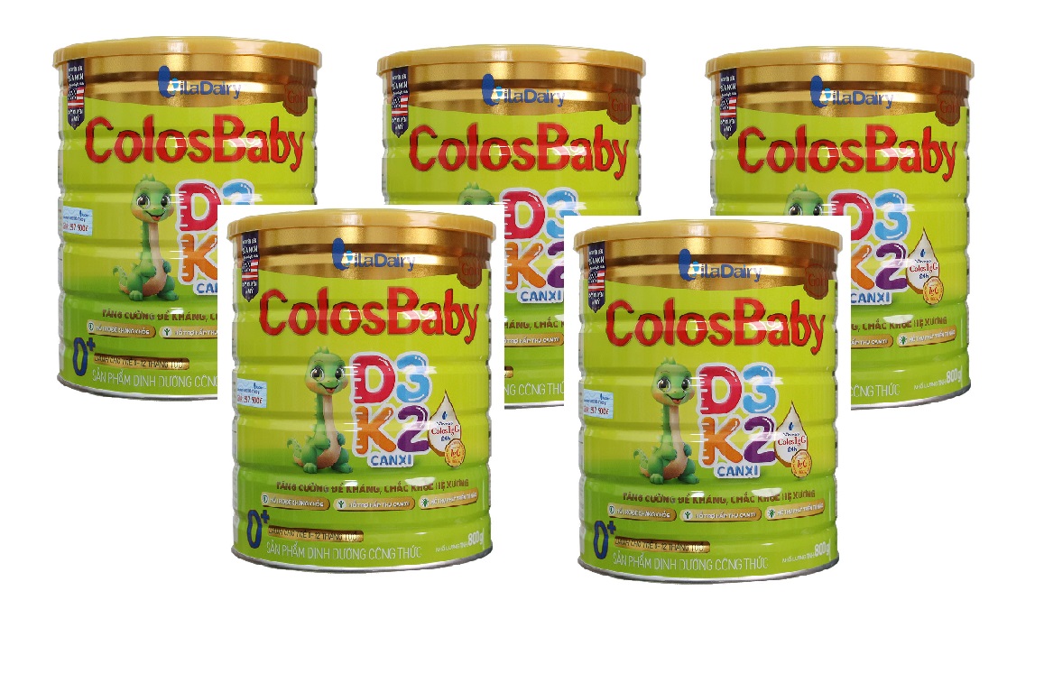 Combo 5 lon Sữa công thức Colosbaby D3K2 0+ lon 800g - Tăng cường đề kháng, Chắc khoẻ hệ xương