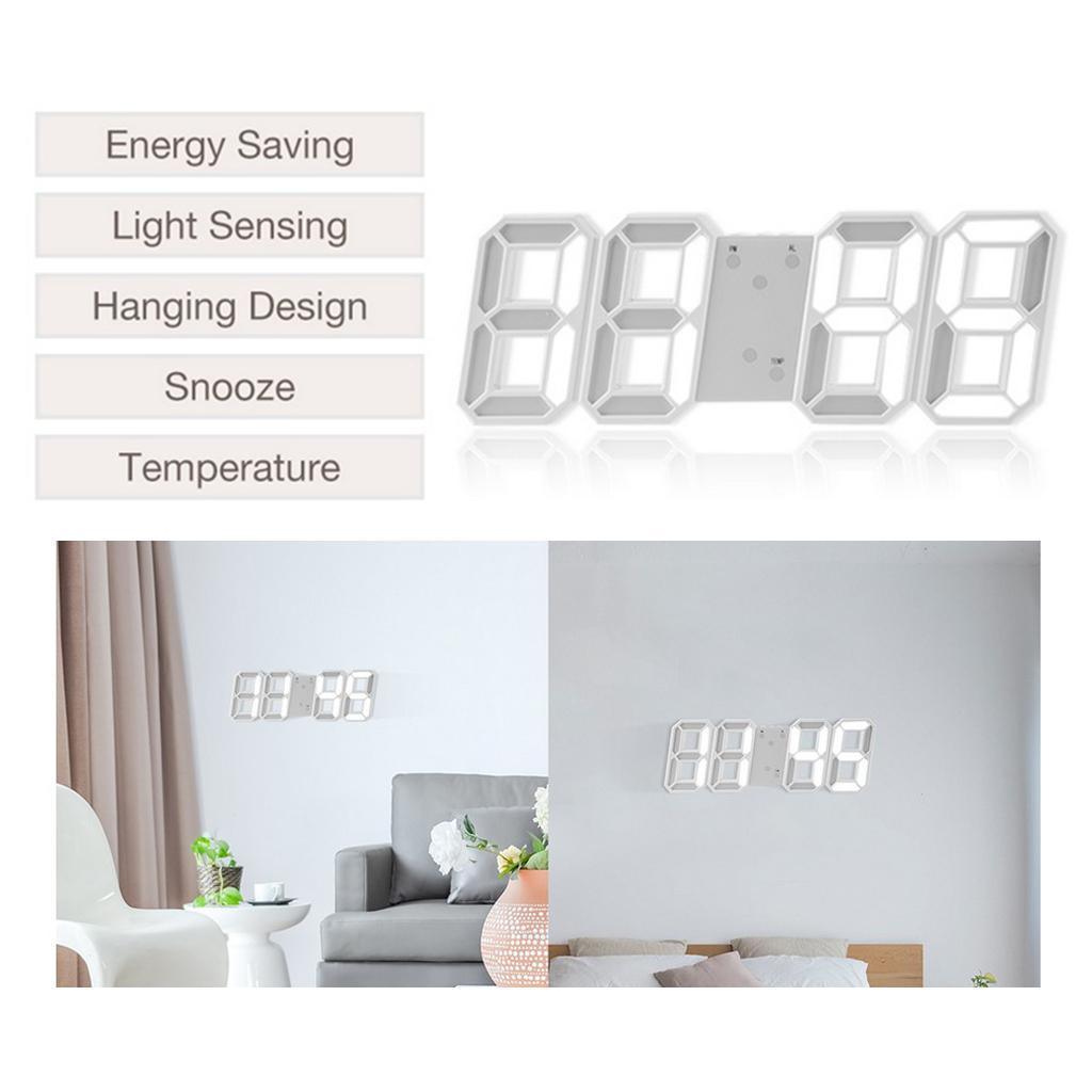 Number Clock Tabletop LED Alarm Clocks for Home Office