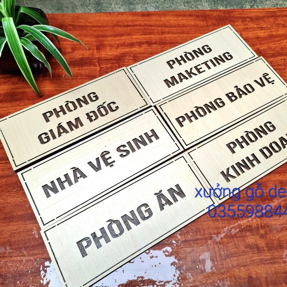 Bảng phòng, bảng số tầng tên văn phòng công ty bằng gỗ cắt laser làm nội dung theo yêu cầu