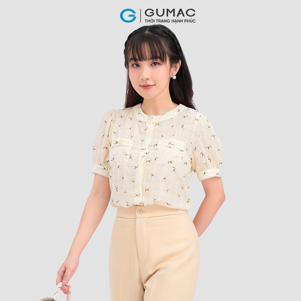 Áo kiểu nắp túi viền AC12021 thời trang GUMAC