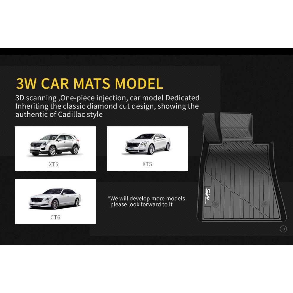 Thảm lót sàn xe ô tô Cadillac XTS 2012- đến nay nhãn hiệu Macsim 3W - chất liệu nhựa TPE đúc khuôn cao cấp - màu đen