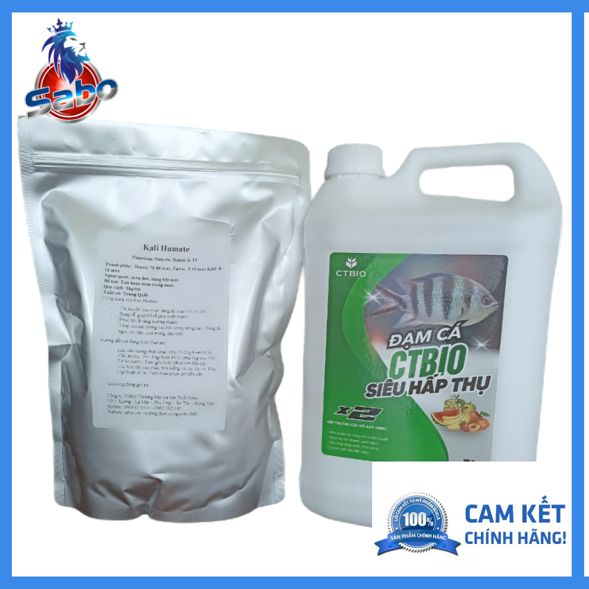 5 lít đạmcá hữu cơ CTBIO + 1kg humic giúp phục hồi cây cải tạo đất sau thu hoạch hoặc bị bệnh.