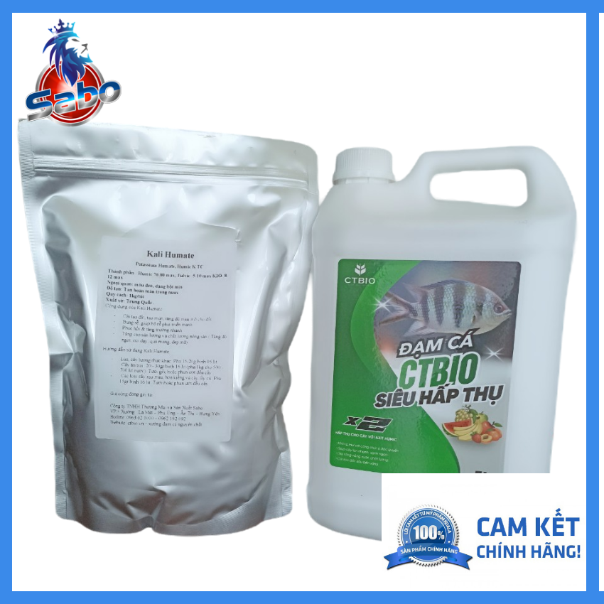 Combo 5 lít đạm cá  CTBIO + 1kg humic kích rễ cải tạo đất