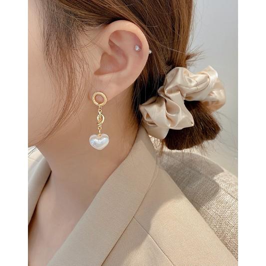 Hoa Tai Nữ Dáng Dài, Họa Tiết Trái Tim Trắng, BT04
