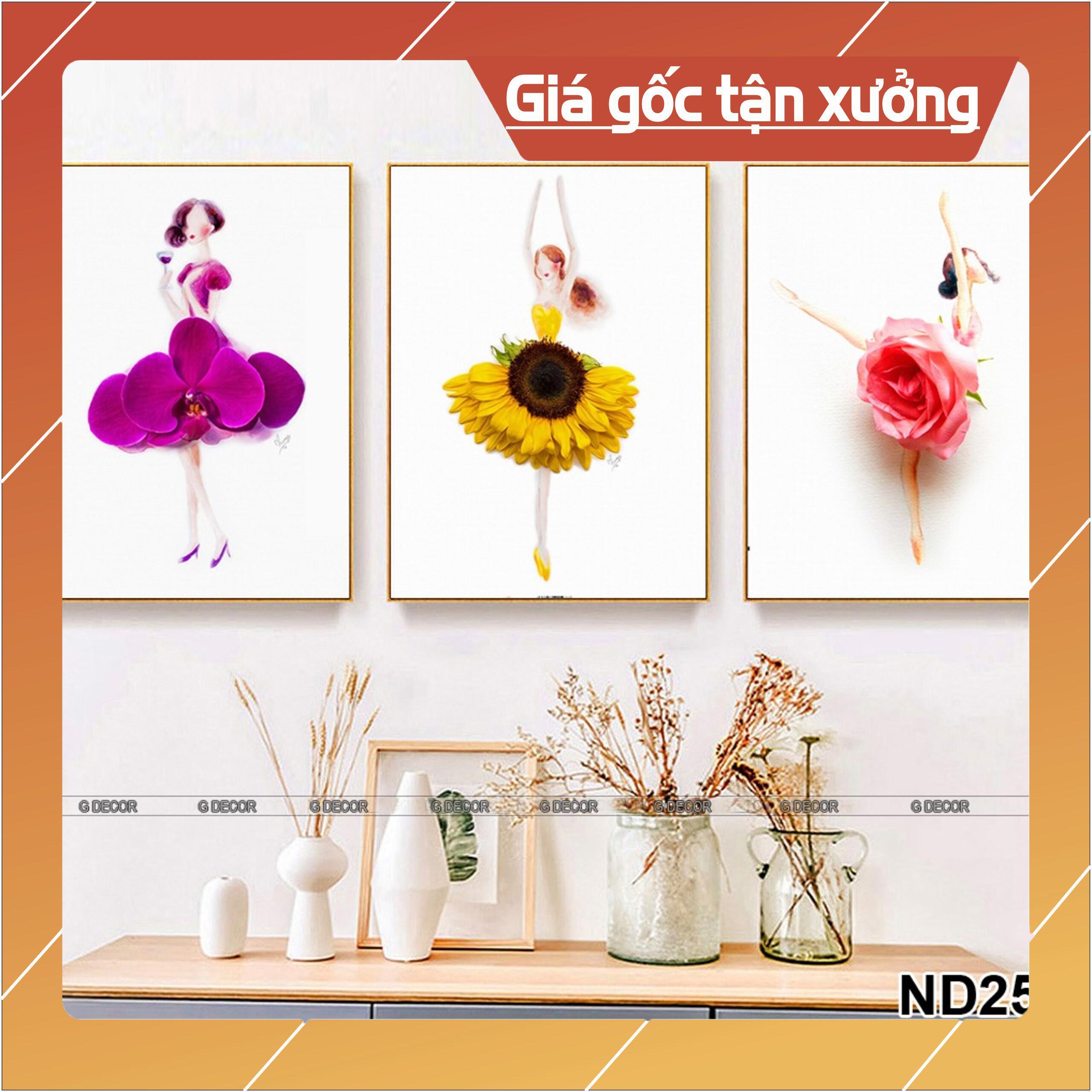 Bộ tranh treo tường phong thủy trang trí nội thất lá cây nghệ thuật thiên nhiên xanh