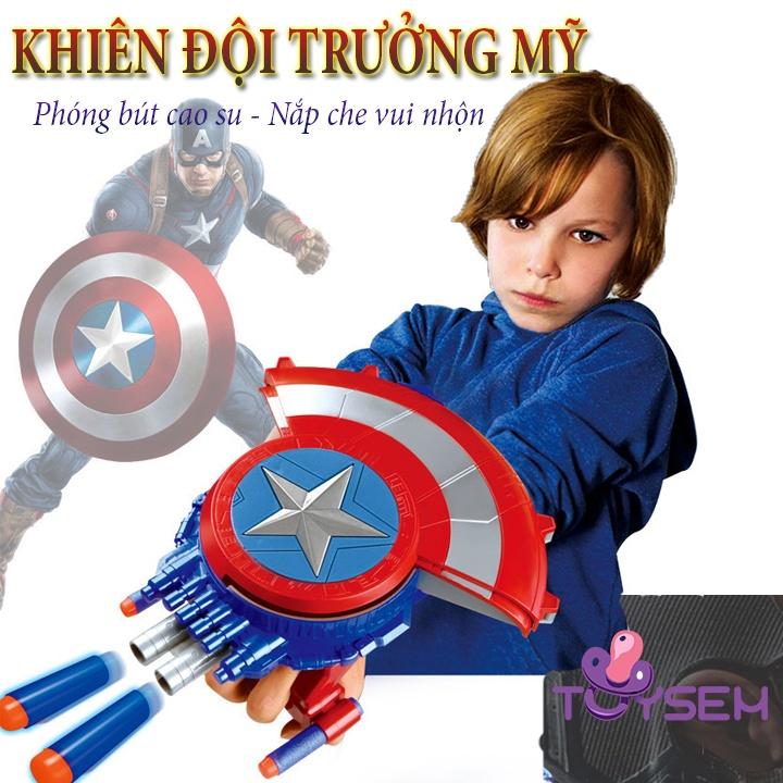 Khiên đội trưởng Mỹ nhập vai cho bé-Khiên captain america bắn-Đồ chơi chiến binh siêu anh hùng avenger