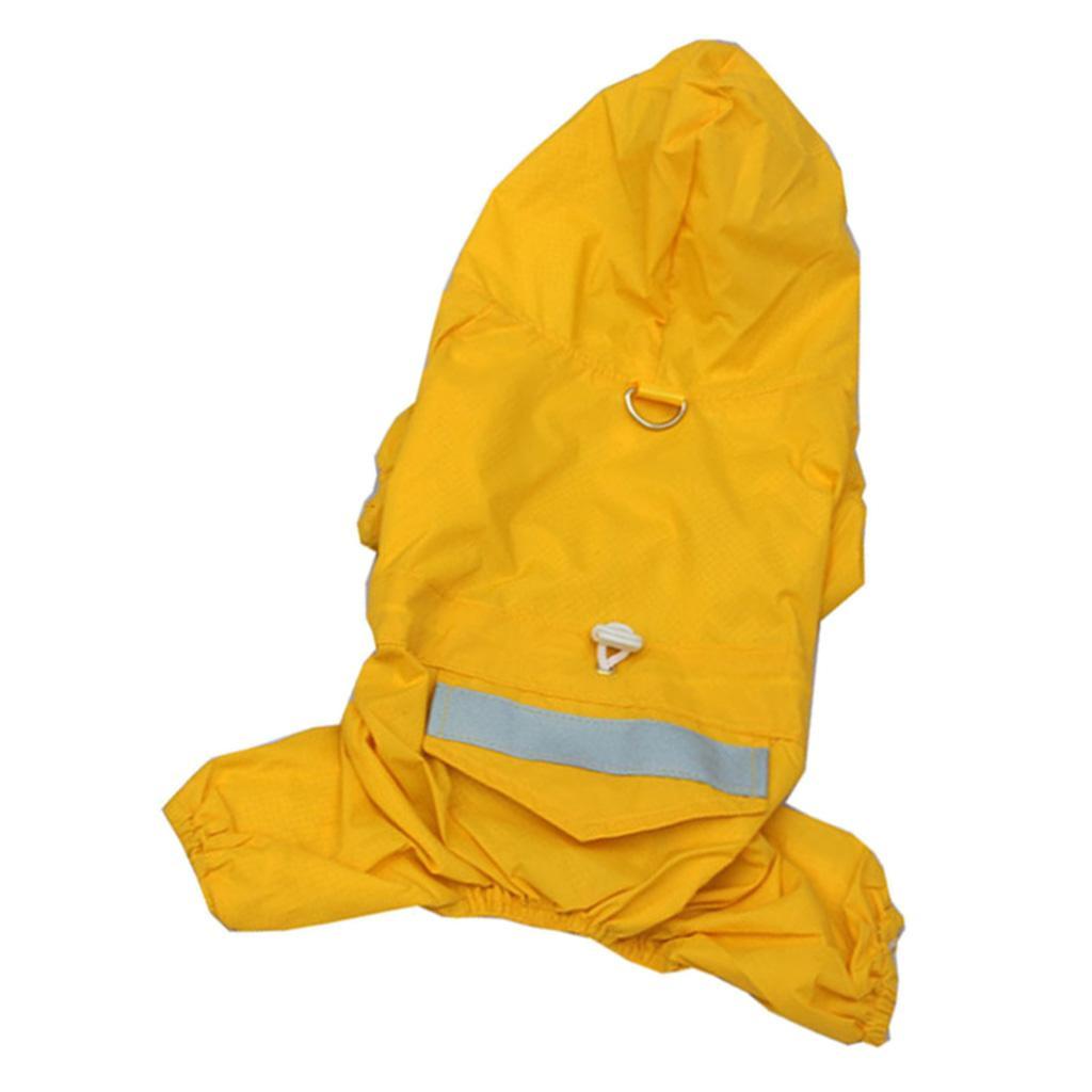 Dog Pet Waterproof Reflective Raincoat Hooded Clothes Apparel