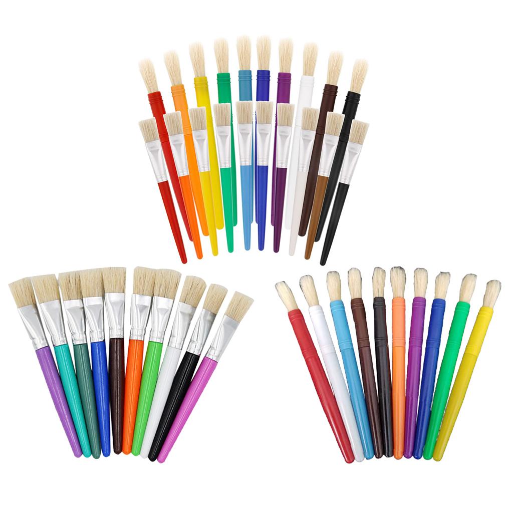 10/20Pcs Kids Artist Paint Brushes for Watercolor Oil Acrylic Painting Arts Tool