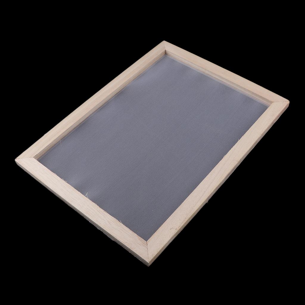 2X Vintage Gỗ Làm Giấy Khuôn Khung Màn Hình Cho Giấy Thủ Công 25X34 Cm