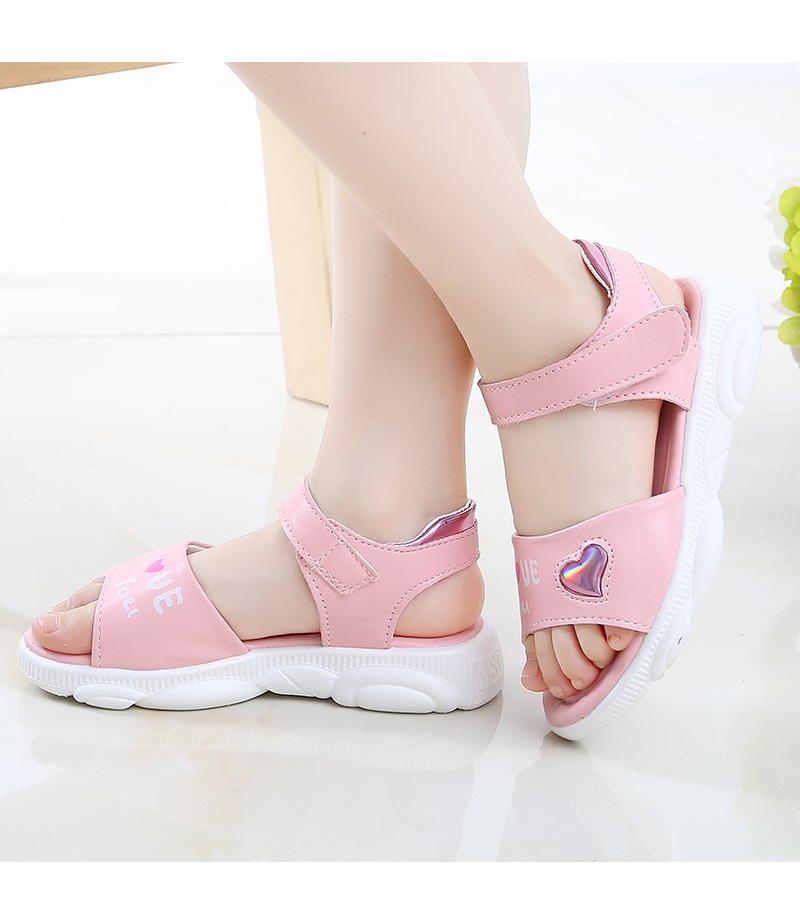 Giày sandal bé gái 3 đến 10 tuổi 2 màu trắng hồng dễ thương ES006