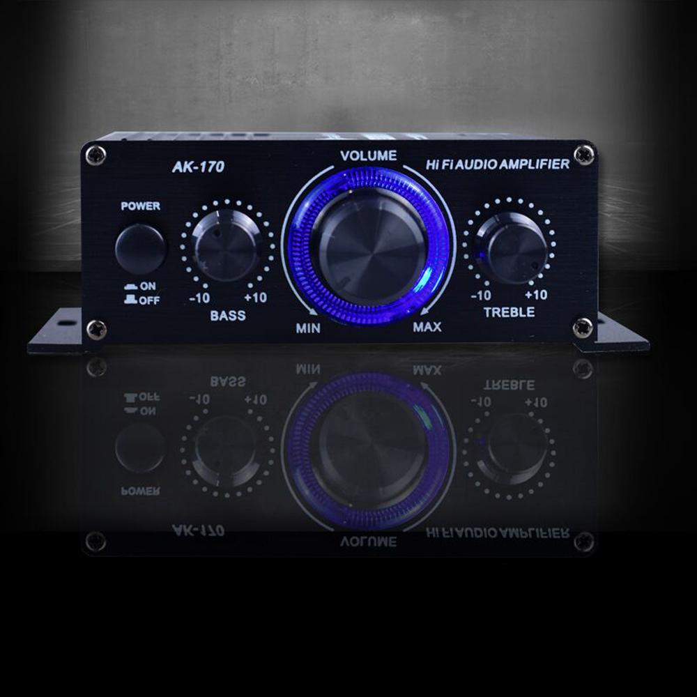 AK170 Mini Audio Power Amplifier Portable Sound Amplifier Speaker Amp for Car and Home