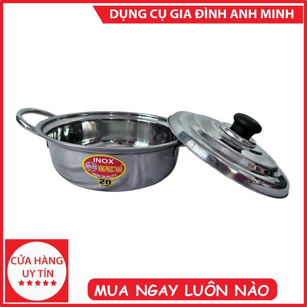 Nồi lẩu inox Nồi inox nấu bếp từ Nồi inox 304 Nồi inox 3 đáy Nồi inox nhỏ dùng trong gia đình -Dụng cụ gia đình Anh Minh